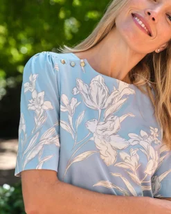 Button Detail Jersey Top^Pure Collection Sale