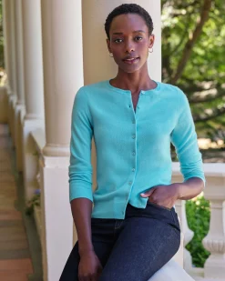 Cashmere Crew Neck Cardigan^Pure Collection Online