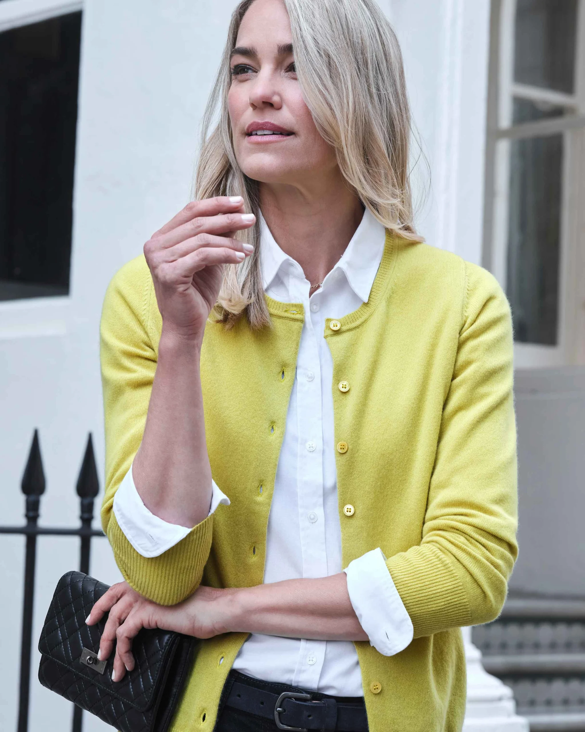 Cashmere Crew Neck Cardigan^Pure Collection Clearance
