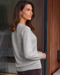 Cashmere Crew Neck Cardigan^Pure Collection Outlet