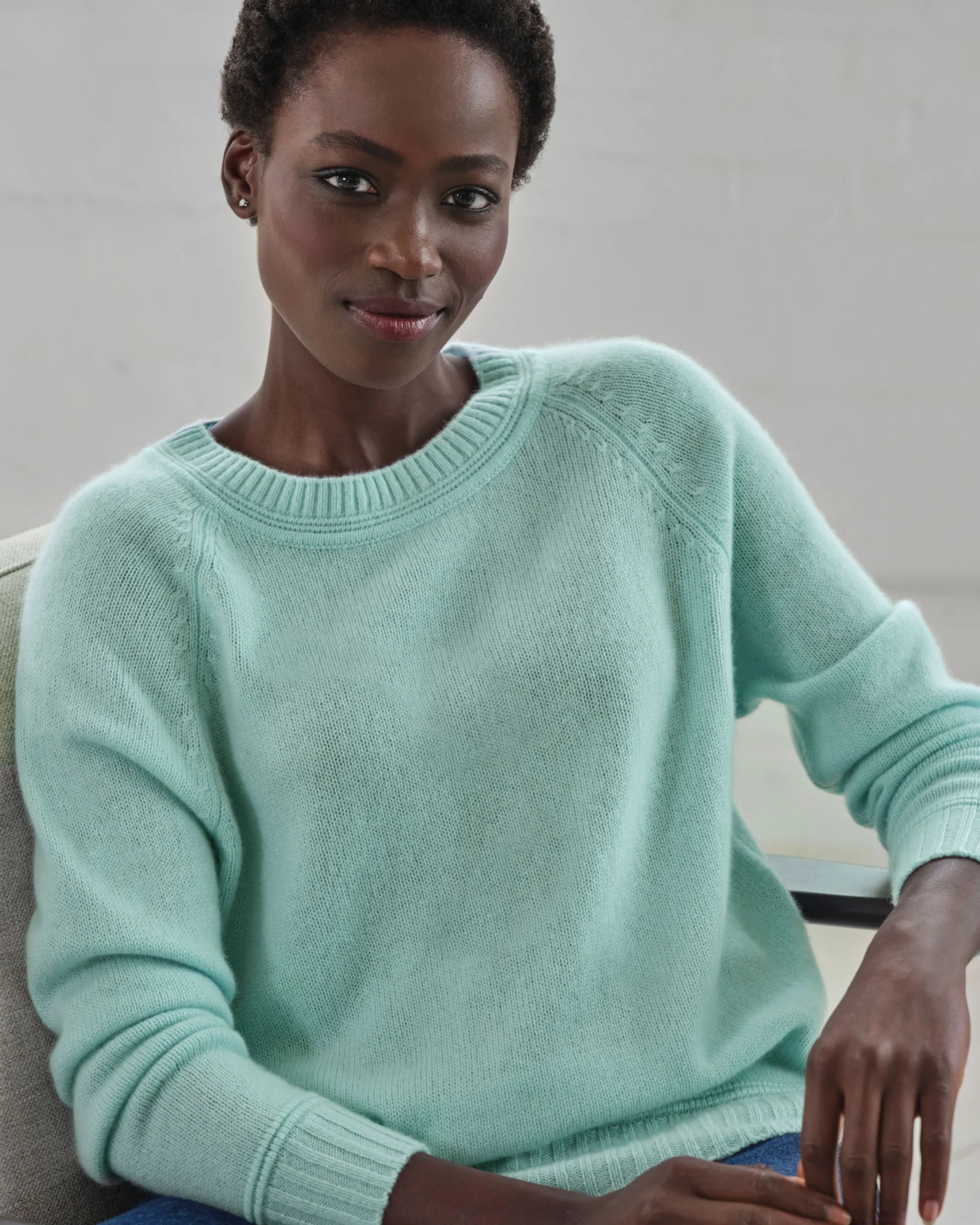 Cashmere Lofty Raglan Sleeve Jumper^Pure Collection New