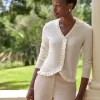 Cashmere Ruffle Cardigan^Pure Collection Sale