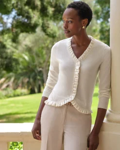 Cashmere Ruffle Cardigan^Pure Collection Sale