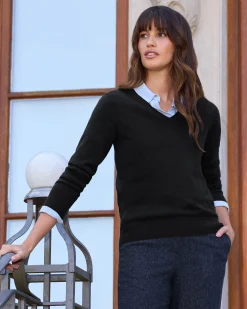 Cashmere V Neck Sweater^Pure Collection New