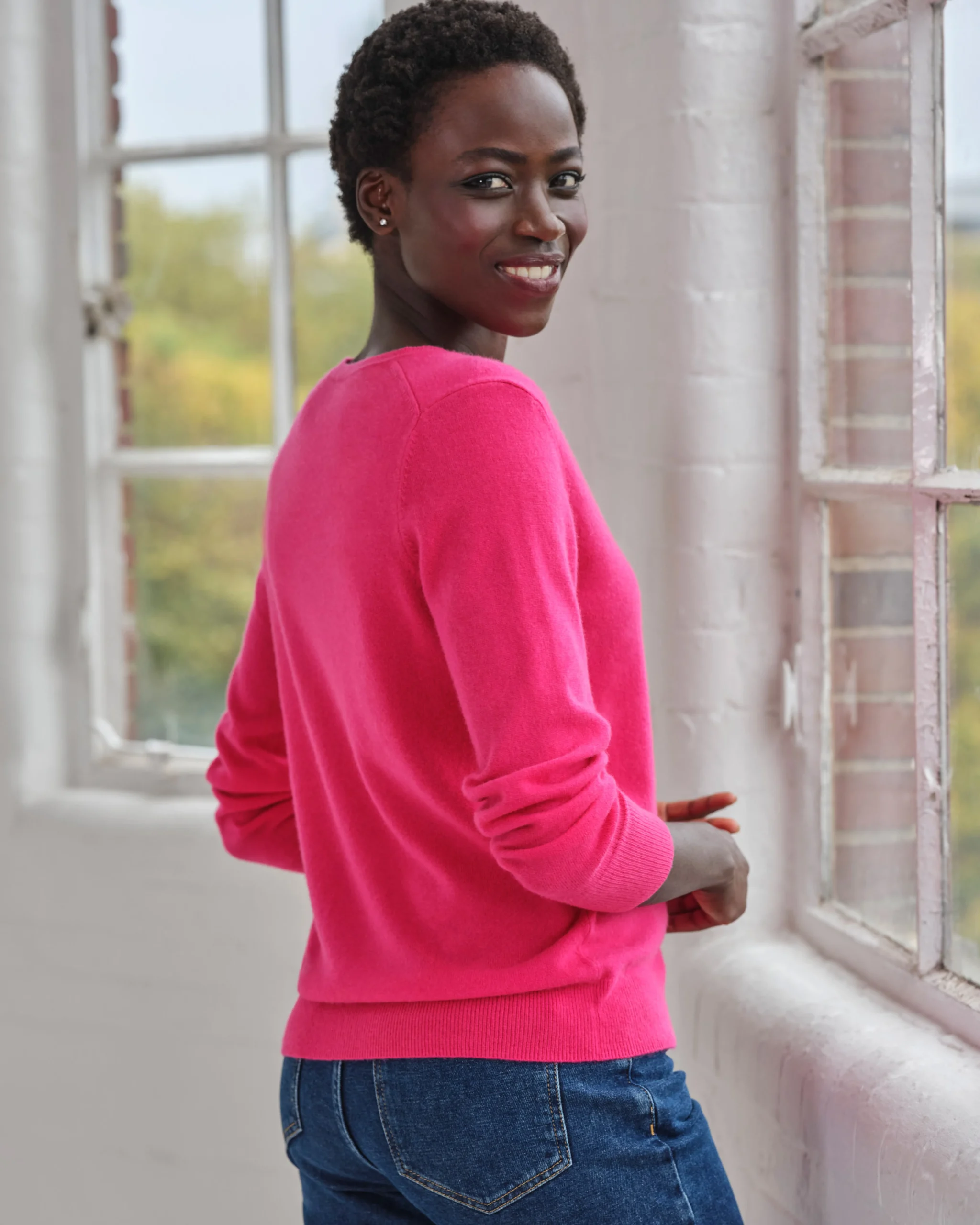 Cashmere V Neck Sweater^Pure Collection New
