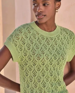 Cotton Lace Knit Top^Pure Collection Sale