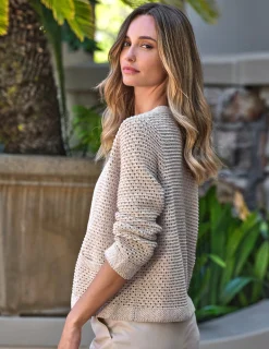 Cotton Mesh Edge To Edge Cardigan^Pure Collection Online