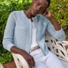 Cotton Mesh Zip Through Cardigan^Pure Collection Clearance