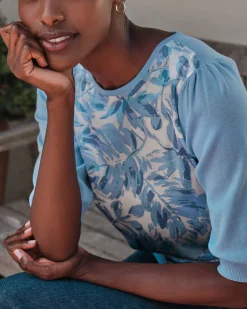 Cotton Silk Printed Sweater^Pure Collection Discount