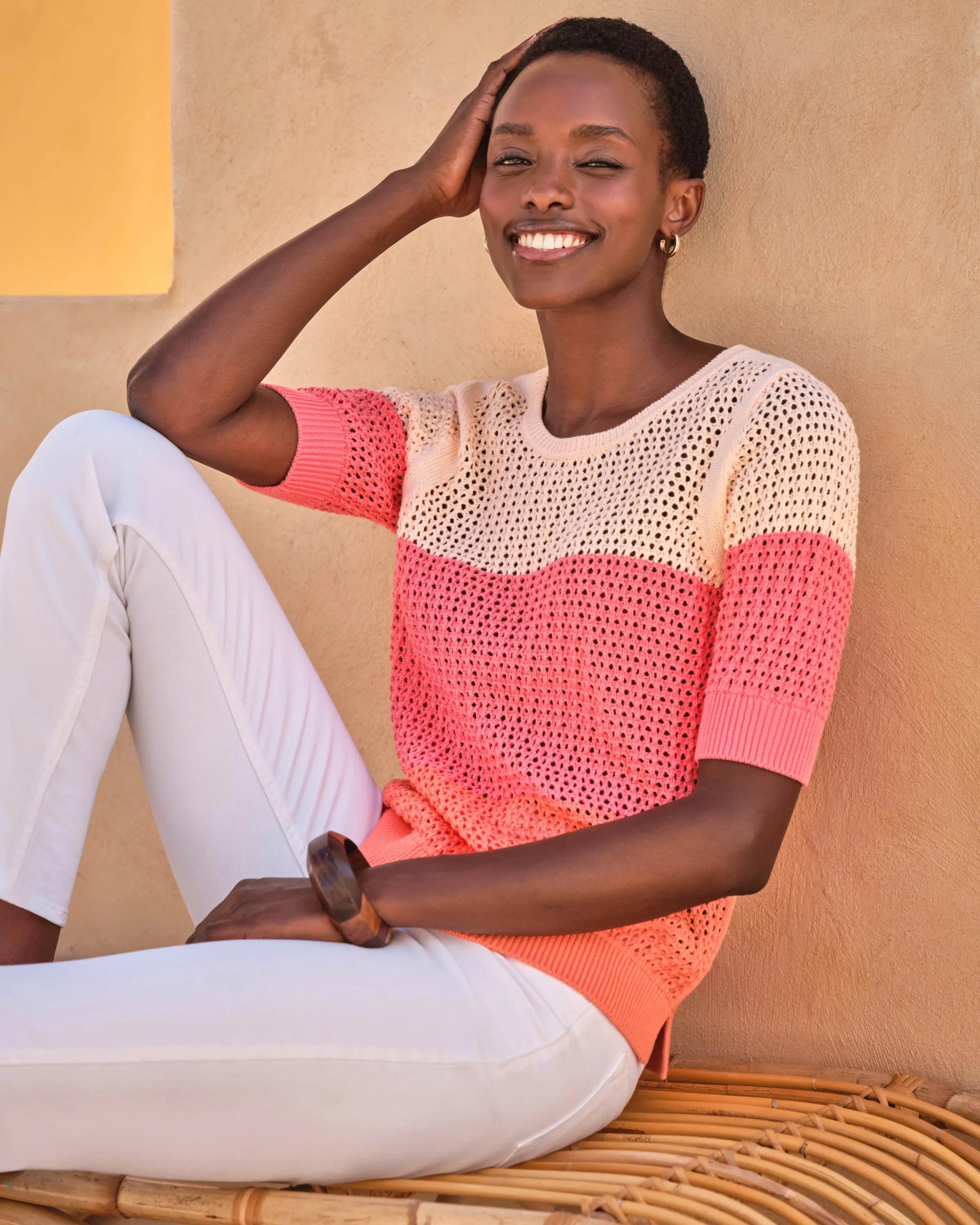 Cotton Sunset Stripe Top^Pure Collection Sale
