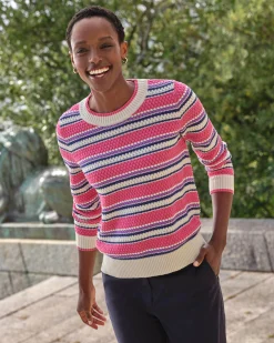 Cotton Textured Stripe Sweater^Pure Collection Best
