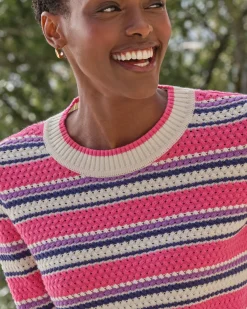Cotton Textured Stripe Sweater^Pure Collection Best