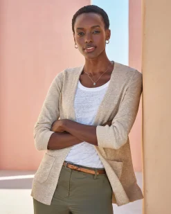 Edge To Edge Cotton Linen Sparkle Cardigan^Pure Collection Sale