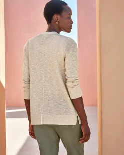 Edge To Edge Cotton Linen Sparkle Cardigan^Pure Collection Sale