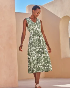 Jersey V Neck Fit And Flare Dress^Pure Collection Hot