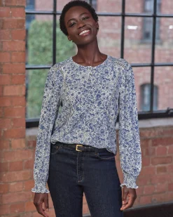 Lace Trim Jersey Blouse^Pure Collection New