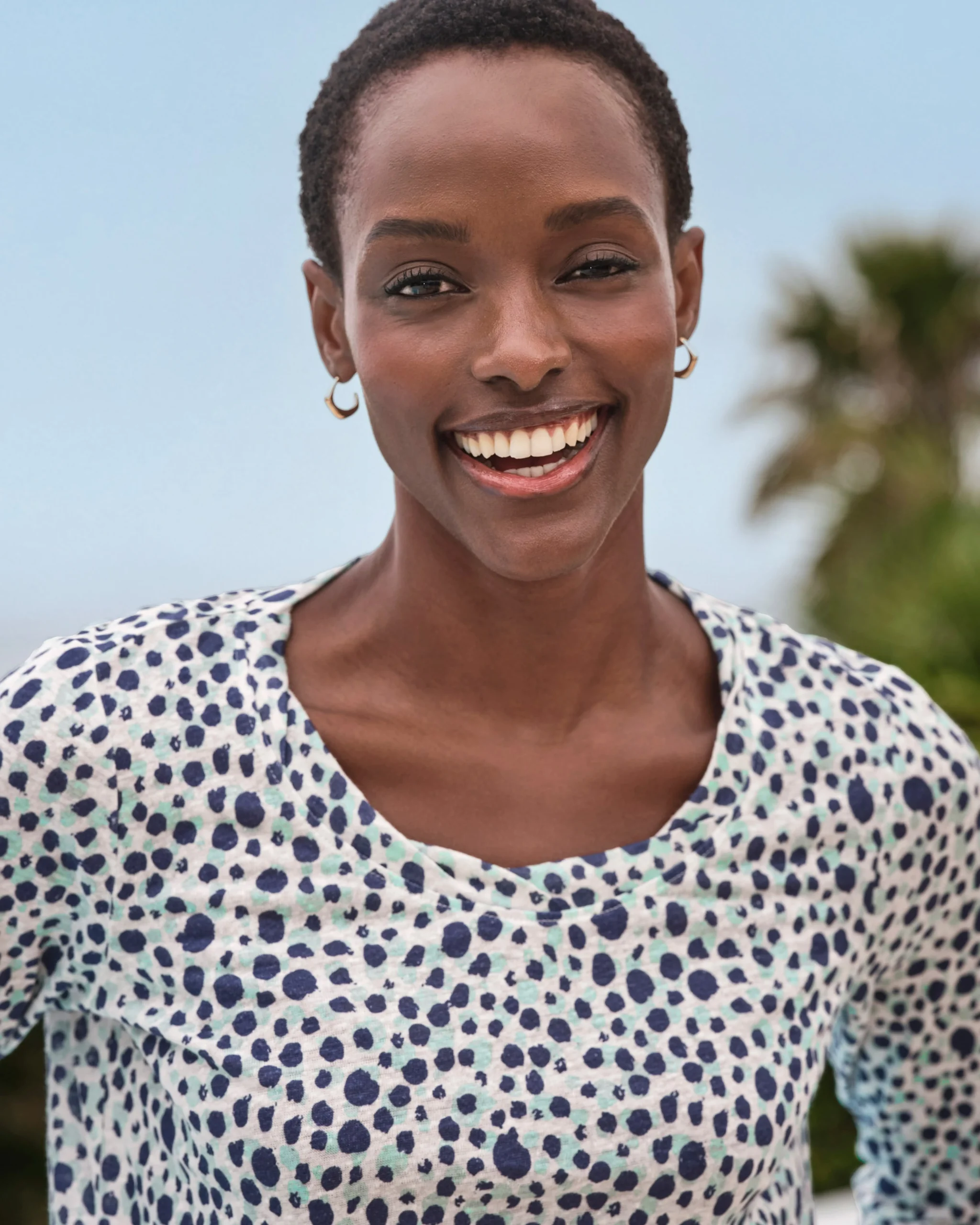 LINEN 3/4 SLEEVE TOP^Pure Collection Discount