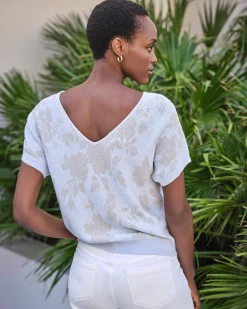 Linen Cotton Sparkle Rose Top^Pure Collection Online