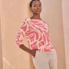 Linen Leaf Print Sweater^Pure Collection Sale