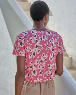 Linen Round Neck Short Sleeve T-Shirt^Pure Collection Hot