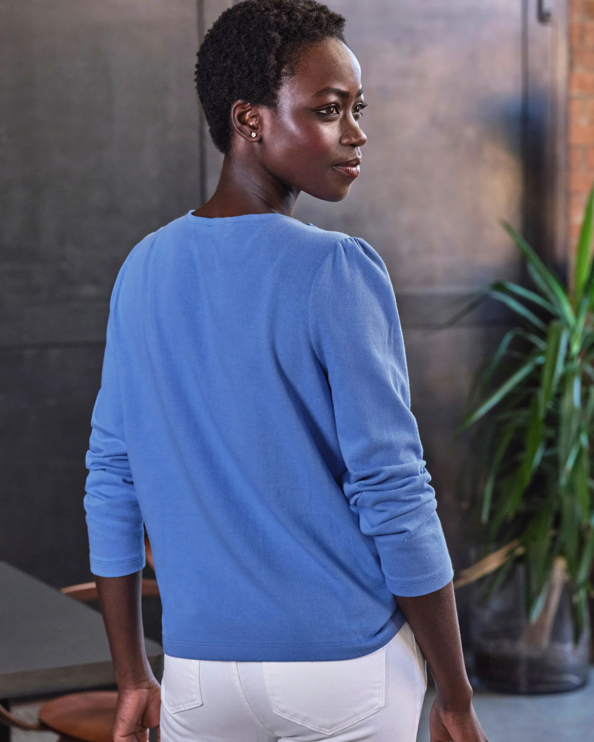 Long Sleeve Button Detail Top^Pure Collection Outlet