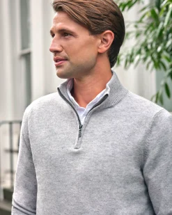 Mens Cashmere Zip Neck Sweater^Pure Collection Online