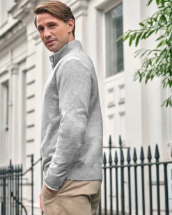 Mens Cashmere Zip Neck Sweater^Pure Collection Online