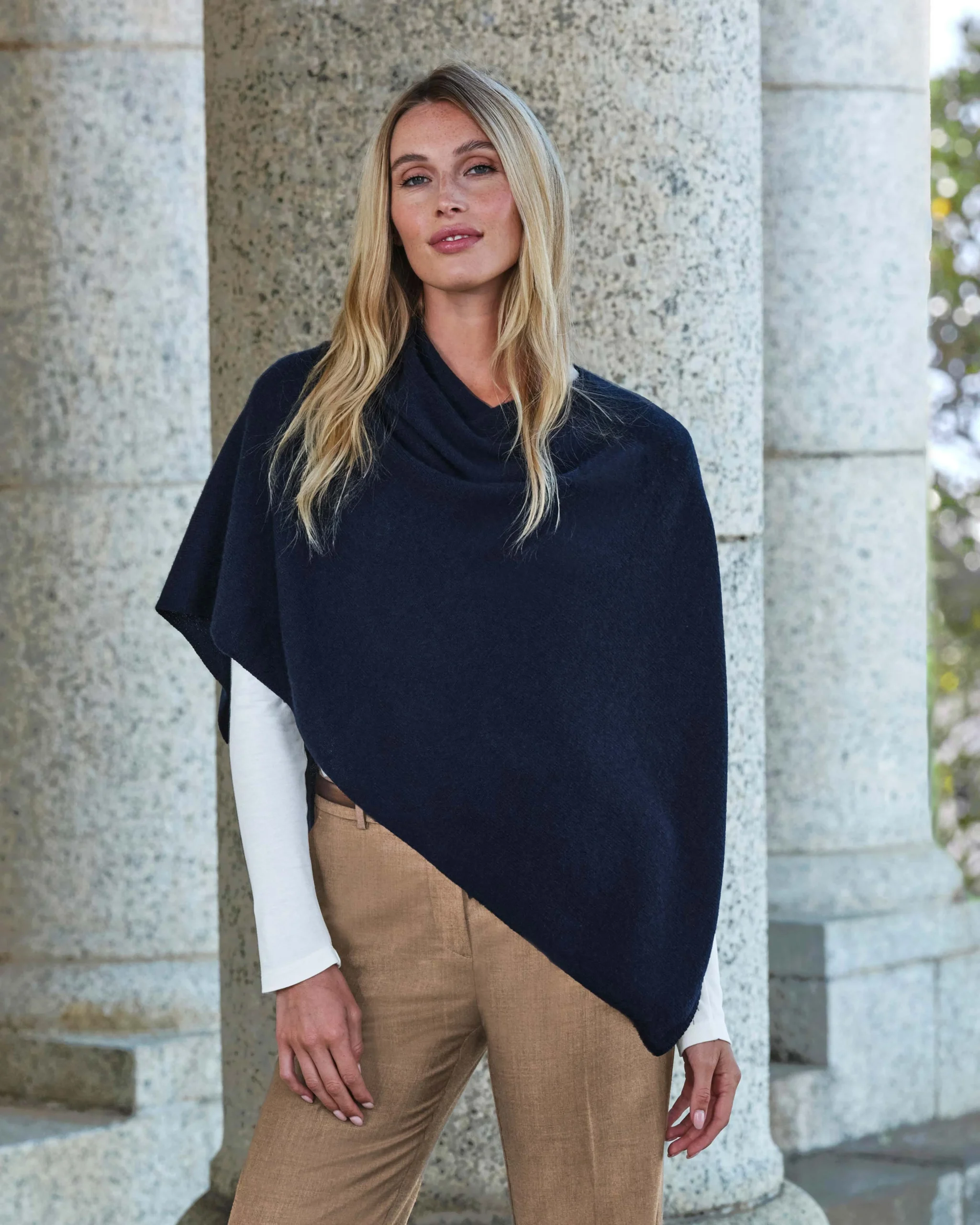 Organic Cashmere Gassato Poncho^Pure Collection Fashion
