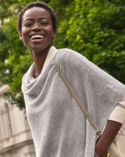 Organic Cashmere Gassato Poncho^Pure Collection Sale