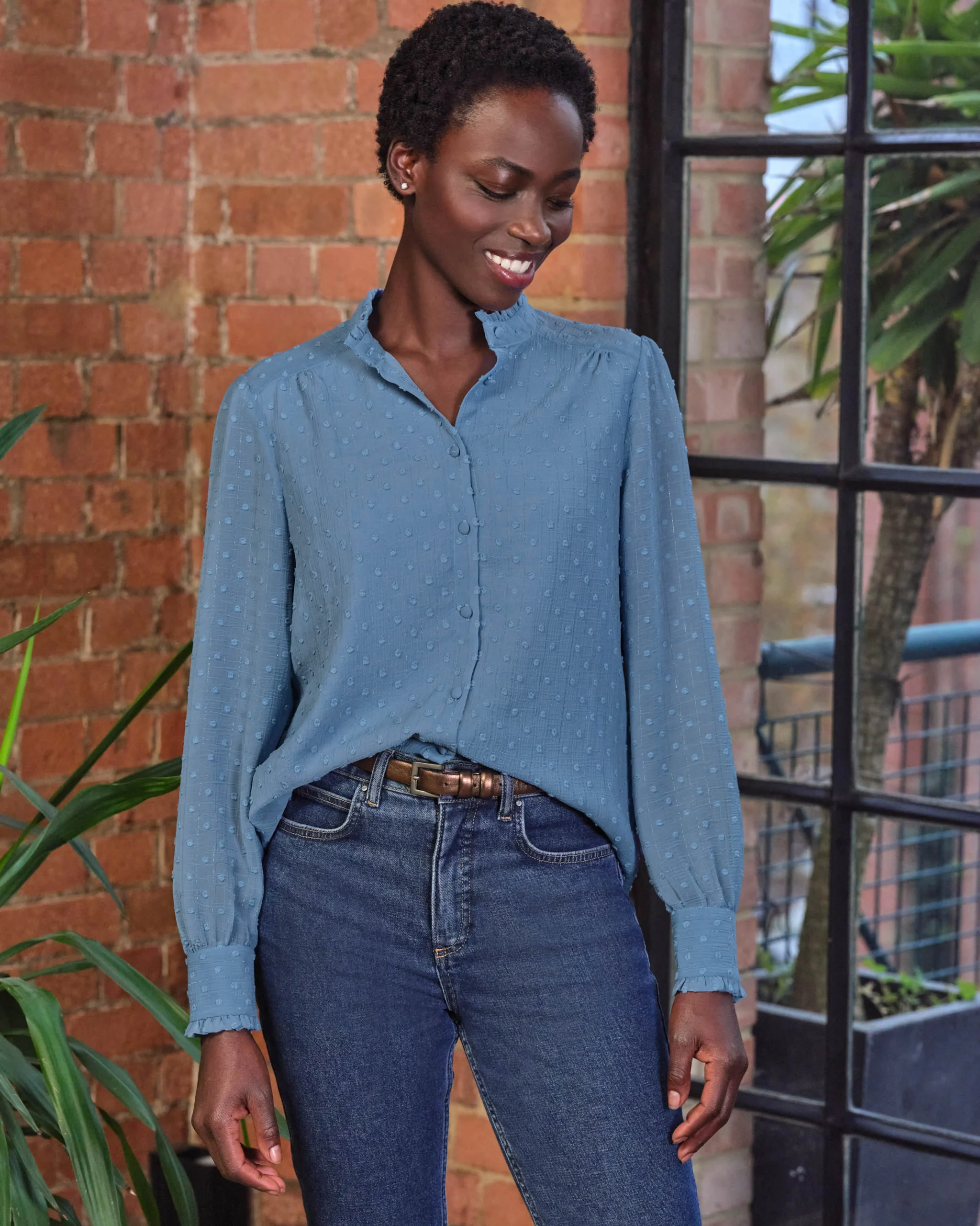 Printed Blouse With Trim^Pure Collection Clearance