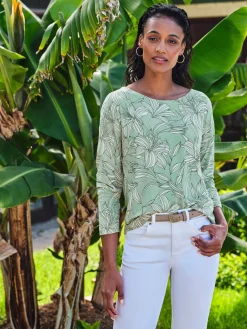 Printed Boat Neck Top^Pure Collection Best