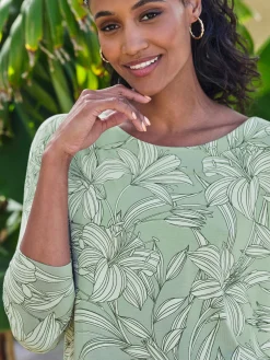 Printed Boat Neck Top^Pure Collection Best