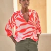 Ruffle Edge Notch Blouse^Pure Collection Discount