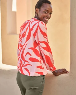 Ruffle Edge Notch Blouse^Pure Collection Discount