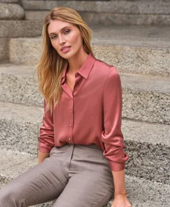 Sand Washed Pure Silk Satin Blouse^Pure Collection Sale