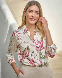 Sand Washed Pure Silk Satin Blouse^Pure Collection Online