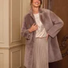 Shearling Rever Collar Coat Style^Pure Collection New