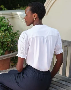 1/2 Sleeve Broderie Blouse^Pure Collection Outlet