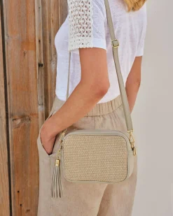 Soft Leather Raffia Bag^Pure Collection Outlet