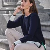 Tipped Neck Sweater^Pure Collection Fashion
