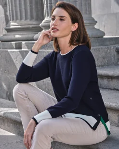 Tipped Neck Sweater^Pure Collection Fashion