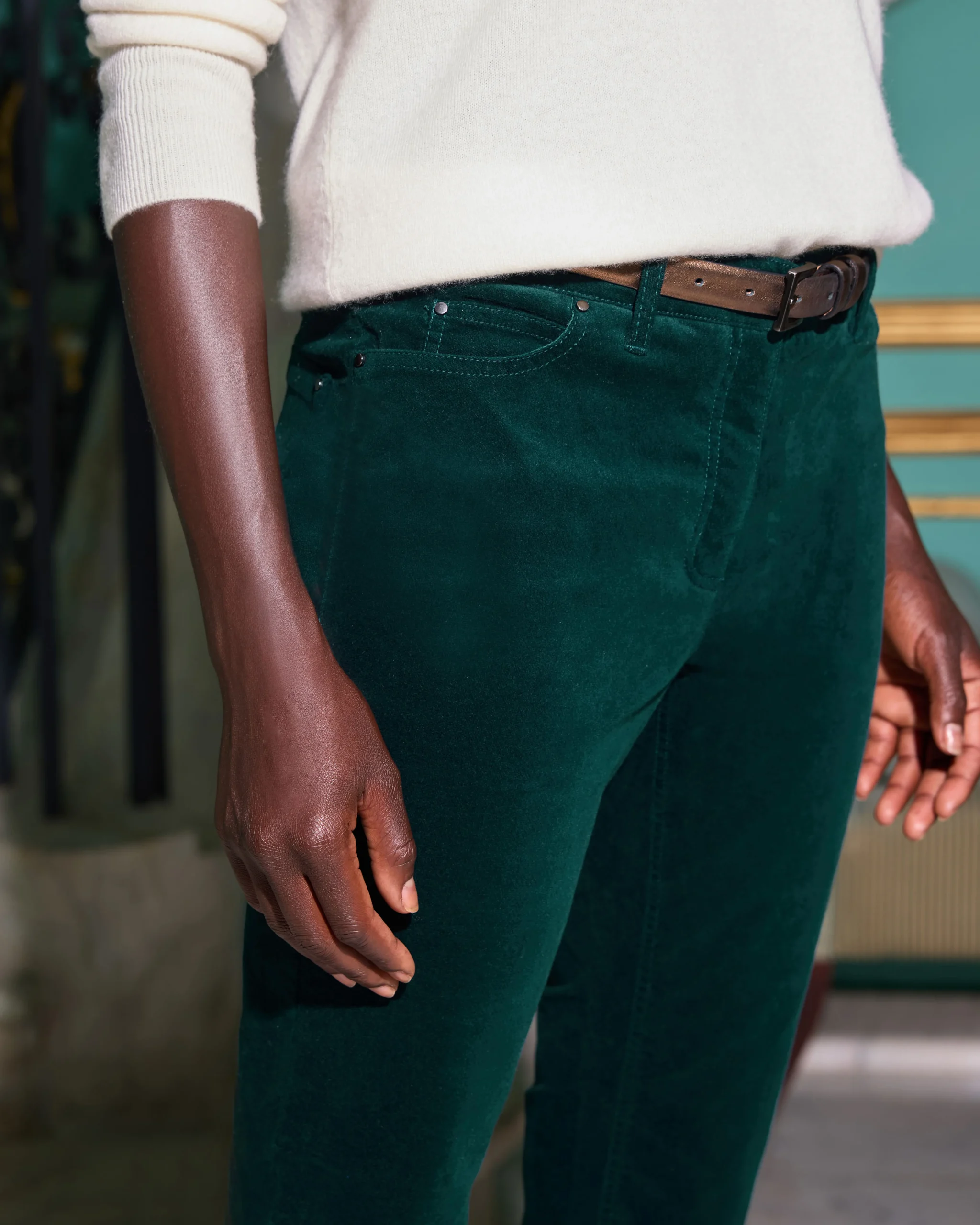 Washed Velvet Jean^Pure Collection Clearance