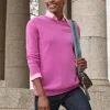 Womens Cashmere Boyfriend Sweater^Pure Collection New
