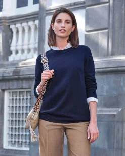 Womens Cashmere Boyfriend Sweater^Pure Collection Fashion
