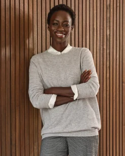 Womens Cashmere Boyfriend Sweater^Pure Collection Hot