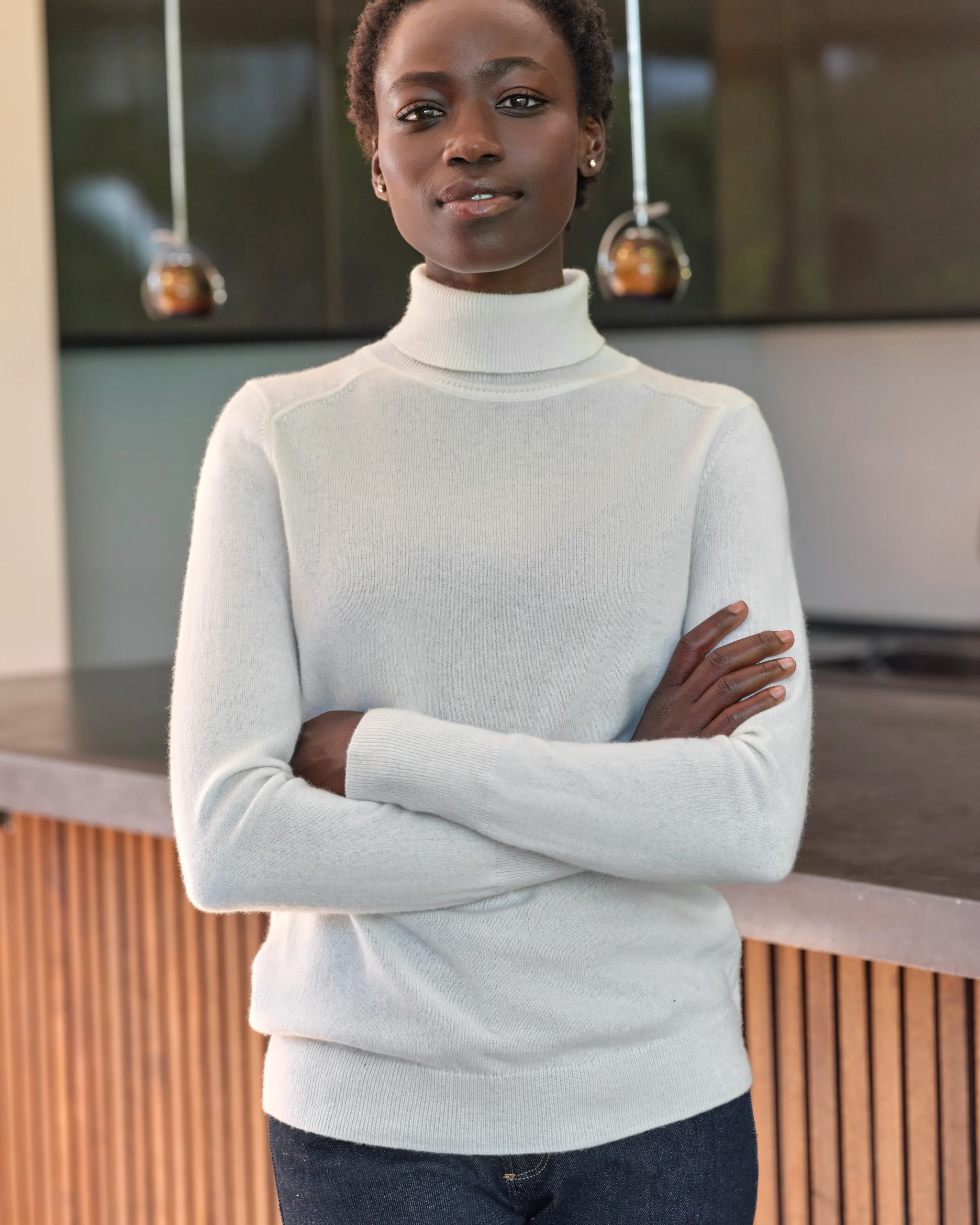 Womens Cashmere Polo Neck Sweater^Pure Collection Hot