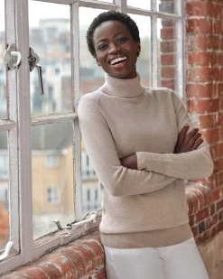 Womens Cashmere Polo Neck Sweater^Pure Collection Online