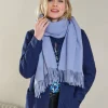 Womens Wool Cashmere Fringed Scarf^Pure Collection Discount