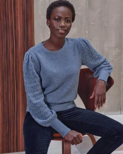 Wool Cashmere Lacy Sleeve Sweater^Pure Collection Discount