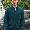 Wool Cashmere Ribbed Zip Through^Pure Collection Fashion